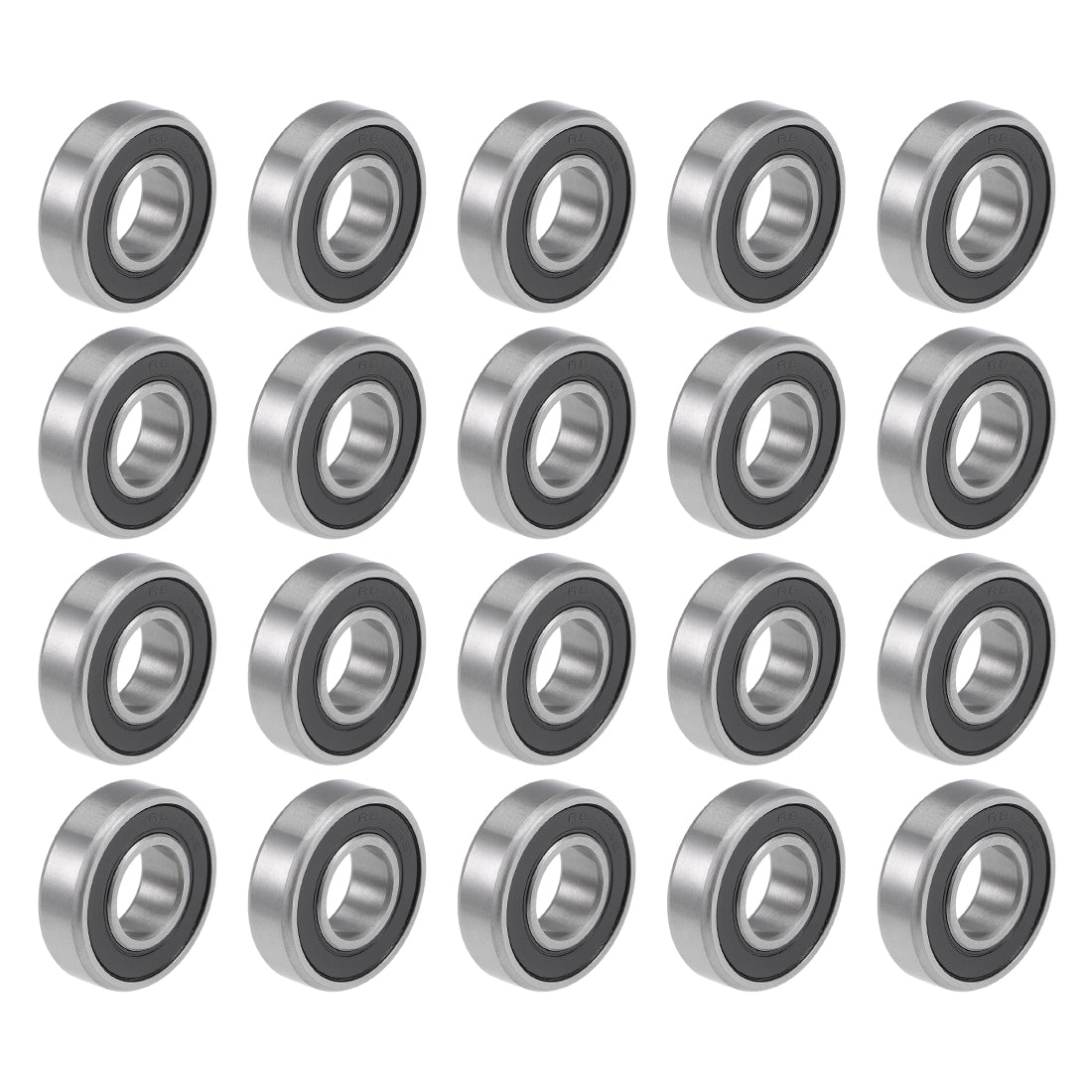 uxcell Uxcell R8RS Deep Groove Ball Bearings Z2 1/2 x 1-1/8 x 5/16inch Double Sealed Carbon Steel 20pcs