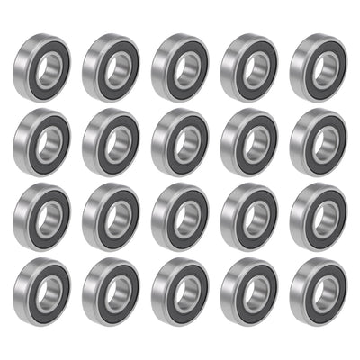 uxcell Uxcell R8RS Deep Groove Ball Bearings Z2 1/2 x 1-1/8 x 5/16inch Double Sealed Carbon Steel 20pcs