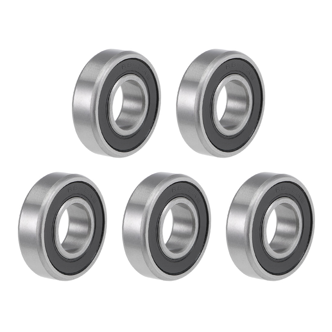 uxcell Uxcell R8RS Deep Groove Ball Bearings Z2 1/2 x 1-1/8 x 5/16inch Double Sealed Carbon Steel 5pcs