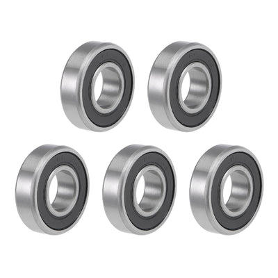 uxcell Uxcell R8RS Deep Groove Ball Bearings Z2 1/2 x 1-1/8 x 5/16inch Double Sealed Carbon Steel 5pcs