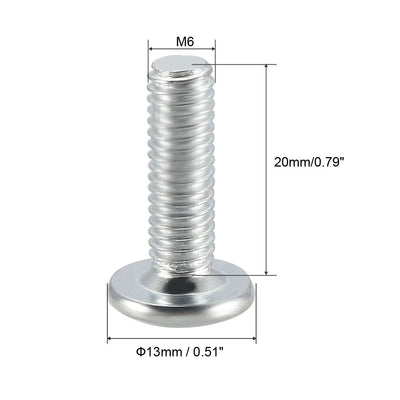 Harfington Uxcell M6x20mm Phillips Head Machine Screws Zinc Plated Cross Screw Leather 20Pcs
