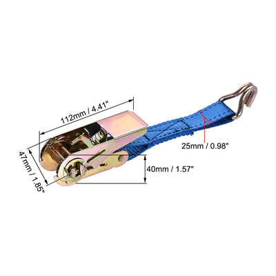 Harfington Ratchet Tie Down Lashing Strap with Double J Hook for Moving Cargo 1pcs