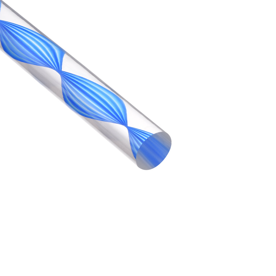 uxcell Uxcell 12mmx250mm Transparent Blue Spiral Line Solid Acrylic Round Rod PMMA Bar 4pcs