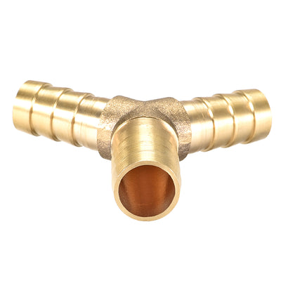 Harfington Uxcell Tee Brass Barb Fitting Reducer Y Shape 3 Way Fit Hose ID 12x10x10mm