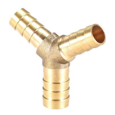 Harfington Uxcell Tee Brass Barb Fitting Reducer Y Shape 3 Way Fit Hose ID 12x10x10mm