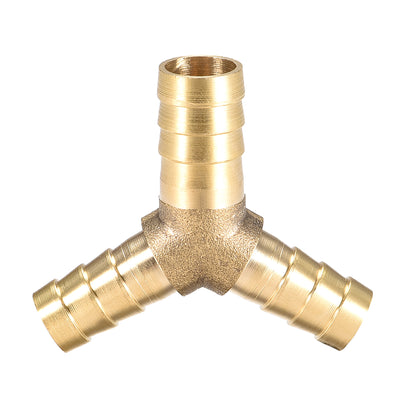 Harfington Uxcell Tee Brass Barb Fitting Reducer Y Shape 3 Way Fit Hose ID 12x10x10mm