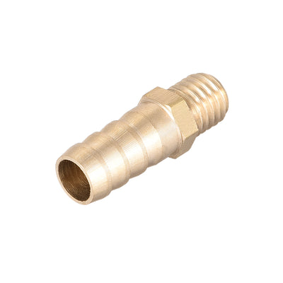 Harfington Uxcell Brass Fitting Connector Metric M10-1.5 Male to Barb Fit Hose ID 10mm 2pcs