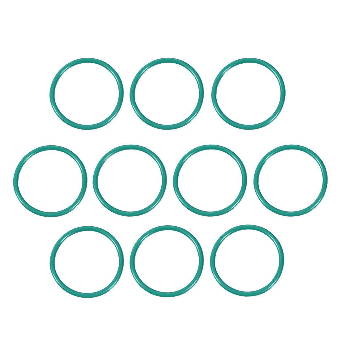 uxcell Uxcell Fluorine Rubber O Rings, 24mm OD, 20.2mm Inner Diameter, 1.9mm Width, Seal Gasket Green 10Pcs