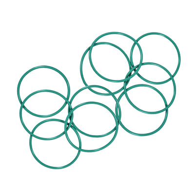 Harfington Uxcell Fluorine Rubber O Rings, 40mm OD, 36.2mm Inner Diameter, 1.9mm Width, Seal Gasket Green 10Pcs