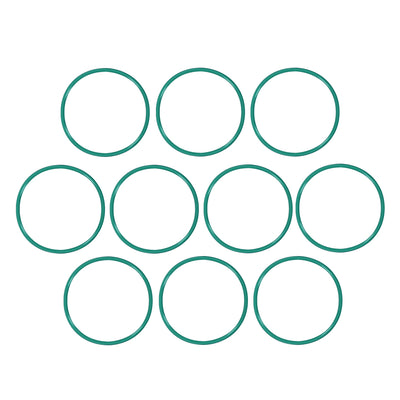 uxcell Uxcell Fluorine Rubber O Rings, 40mm OD, 36.2mm Inner Diameter, 1.9mm Width, Seal Gasket Green 10Pcs