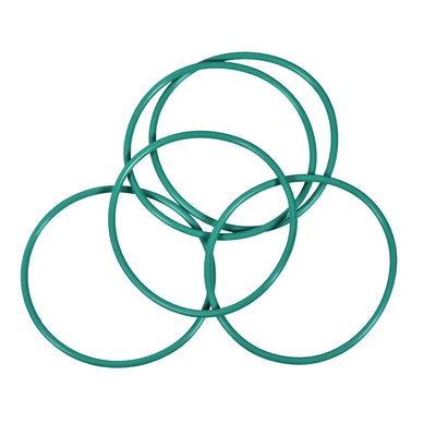 Harfington Uxcell Fluorine Rubber O Rings, 47mm OD, 43.2mm Inner Diameter, 1.9mm Width, Seal Gasket Green 5Pcs