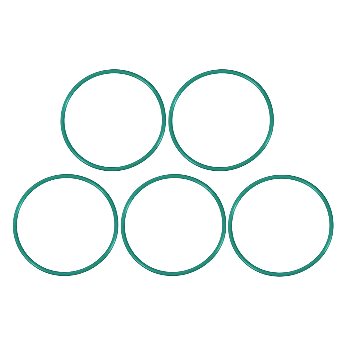 uxcell Uxcell Fluorine Rubber O Rings, 47mm OD, 43.2mm Inner Diameter, 1.9mm Width, Seal Gasket Green 5Pcs