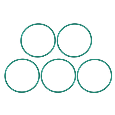 uxcell Uxcell Fluorine Rubber O Rings, 47mm OD, 43.2mm Inner Diameter, 1.9mm Width, Seal Gasket Green 5Pcs