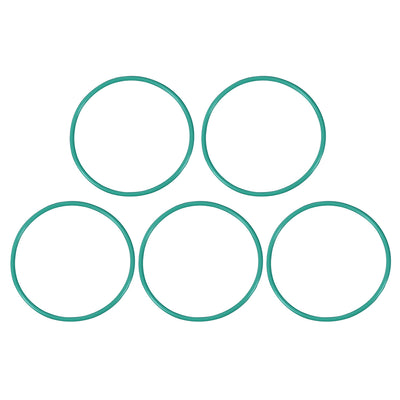 uxcell Uxcell Fluorine Rubber O Rings, 50mm OD, 46.2mm Inner Diameter, 1.9mm Width, Seal Gasket Green 5Pcs