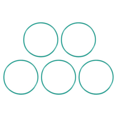 uxcell Uxcell Fluorine Rubber O Rings, 57mm OD, 53.2mm Inner Diameter, 1.9mm Width, Seal Gasket Green 5Pcs