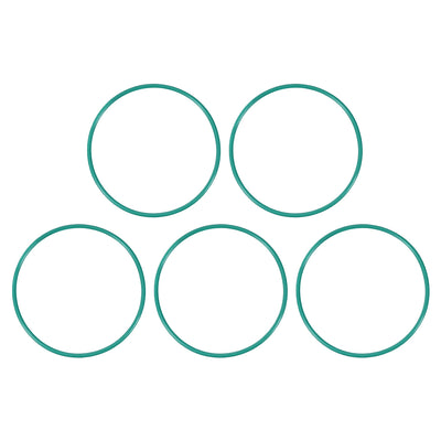 uxcell Uxcell Fluorine Rubber O Rings, 59mm OD, 55.2mm Inner Diameter, 1.9mm Width, Seal Gasket Green 5Pcs
