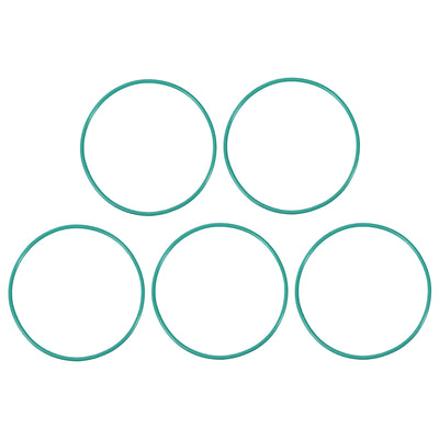 uxcell Uxcell Fluorine Rubber O Rings, 63mm OD, 59.2mm Inner Diameter, 1.9mm Width, Seal Gasket Green 5Pcs