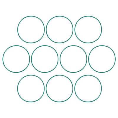 uxcell Uxcell Fluorine Rubber O Rings, 66mm OD, 62.2mm Inner Diameter, 1.9mm Width, Seal Gasket Green 10Pcs