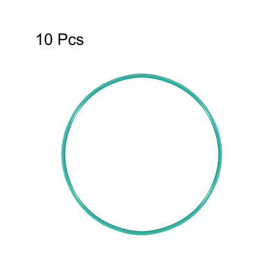 Harfington Uxcell Fluorine Rubber O Rings, 74mm OD, 70.2mm Inner Diameter, 1.9mm Width, Seal Gasket Green 10Pcs