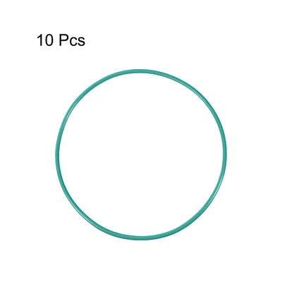 Harfington Uxcell Fluorine Rubber O Rings, 80mm OD, 76.2mm Inner Diameter, 1.9mm Width, Seal Gasket Green 10Pcs