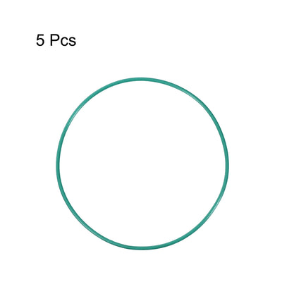 Harfington Uxcell Fluorine Rubber O Rings, 82mm OD, 78.2mm Inner Diameter, 1.9mm Width, Seal Gasket Green 5Pcs