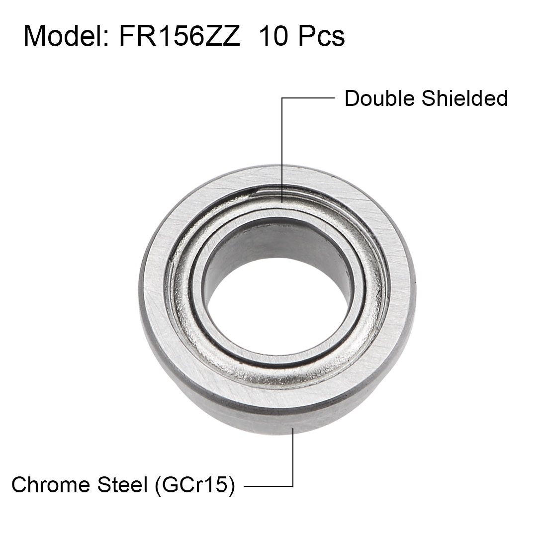 Harfington FR156ZZ Ball Bearings Z2 3/16"x5/16"x1/8" Double Shielded Chrome Steel 10pcs