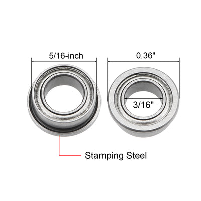 Harfington FR156ZZ Ball Bearings Z2 3/16"x5/16"x1/8" Double Shielded Chrome Steel 10pcs