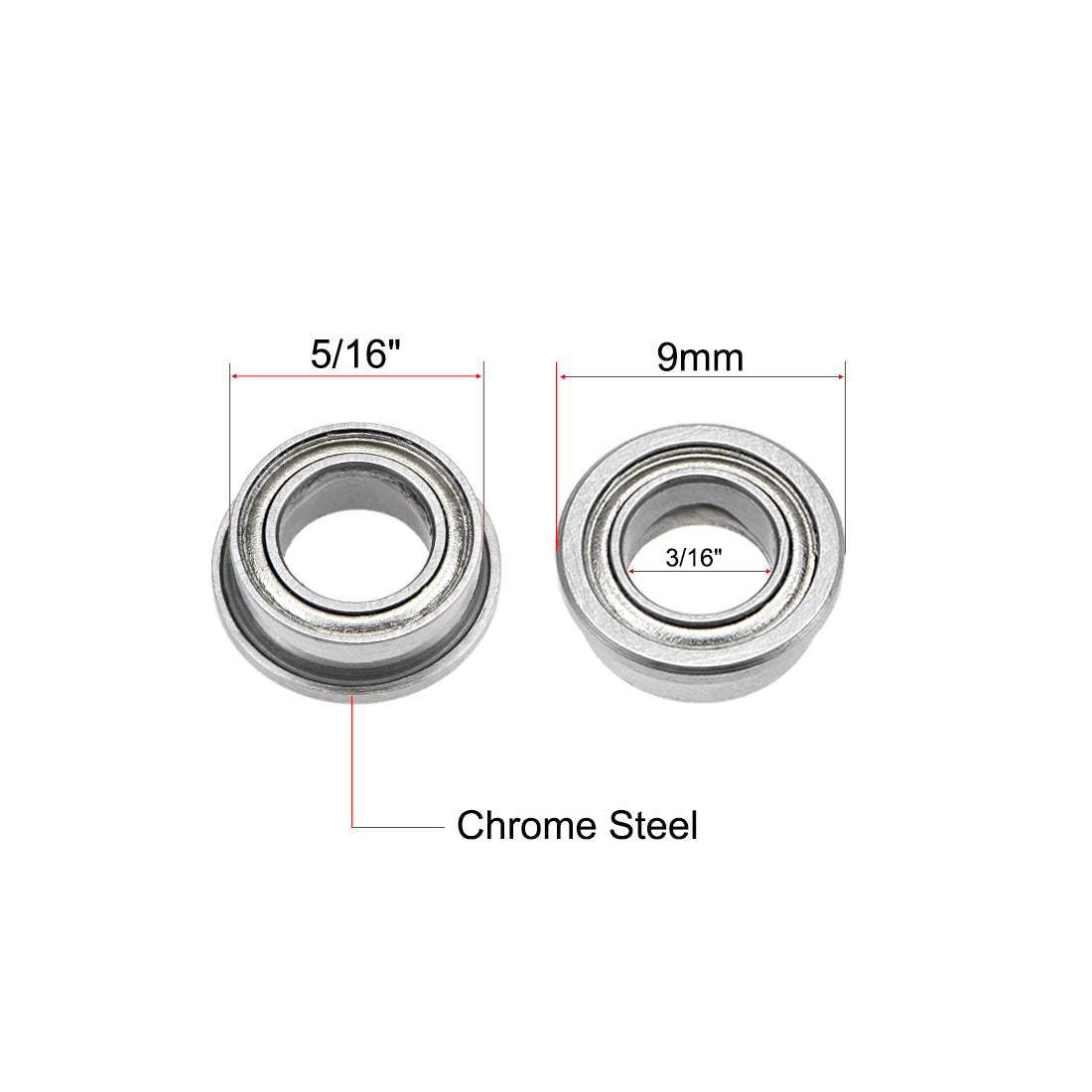 Harfington FR156ZZ Ball Bearings Z2 3/16"x5/16"x1/8" Double Shielded Chrome Steel 5pcs