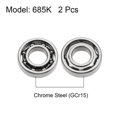 Harfington Miniature Deep Groove Ball Bearings Open Type Chrome Steel Bearings