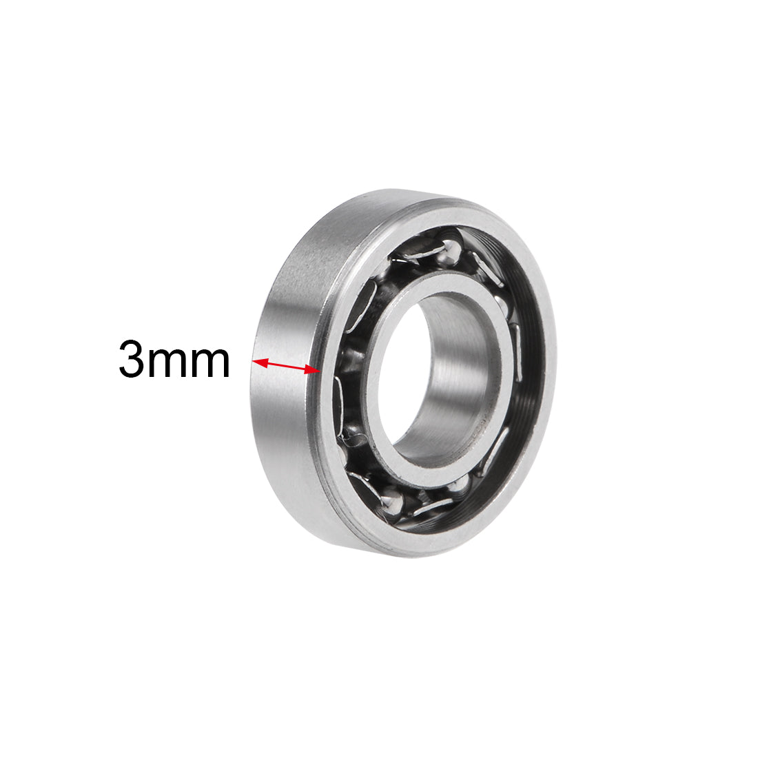 uxcell Miniature Deep Groove Ball Bearings Open Type Chrome Steel Bearings