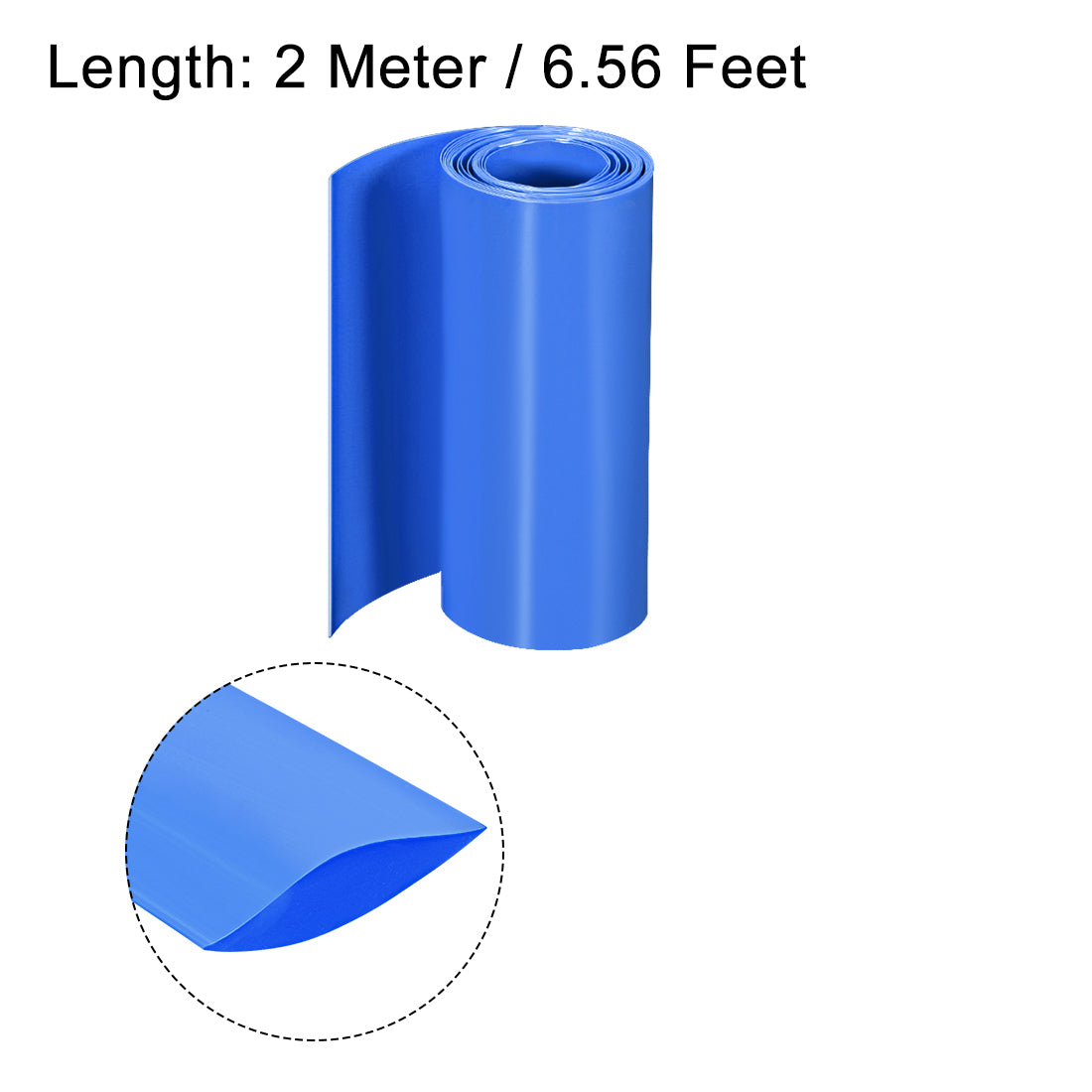 uxcell PVC Heat Shrink Tube 95mm Flat Width Wrap