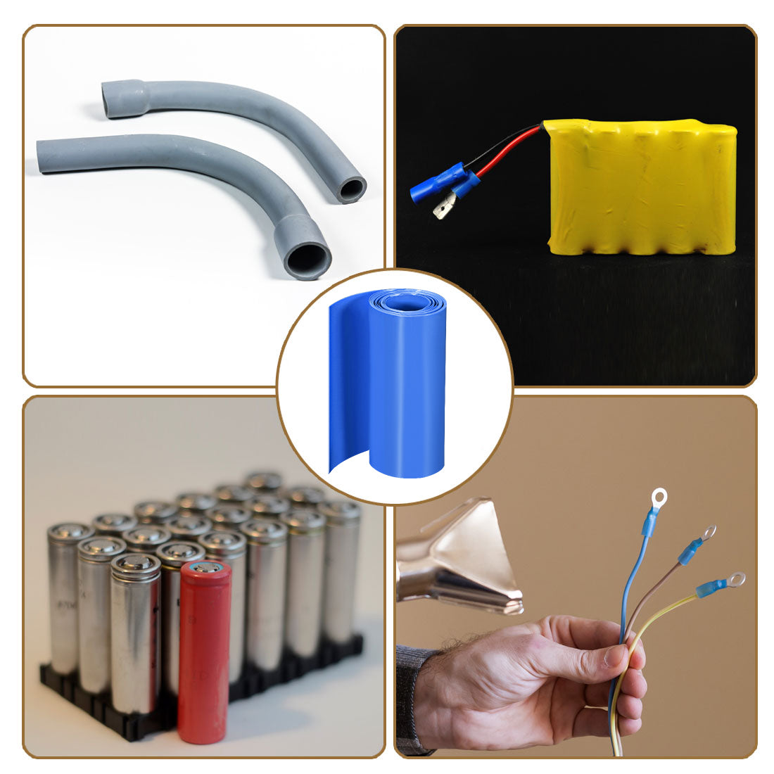 uxcell PVC Heat Shrink Tube 95mm Flat Width Wrap