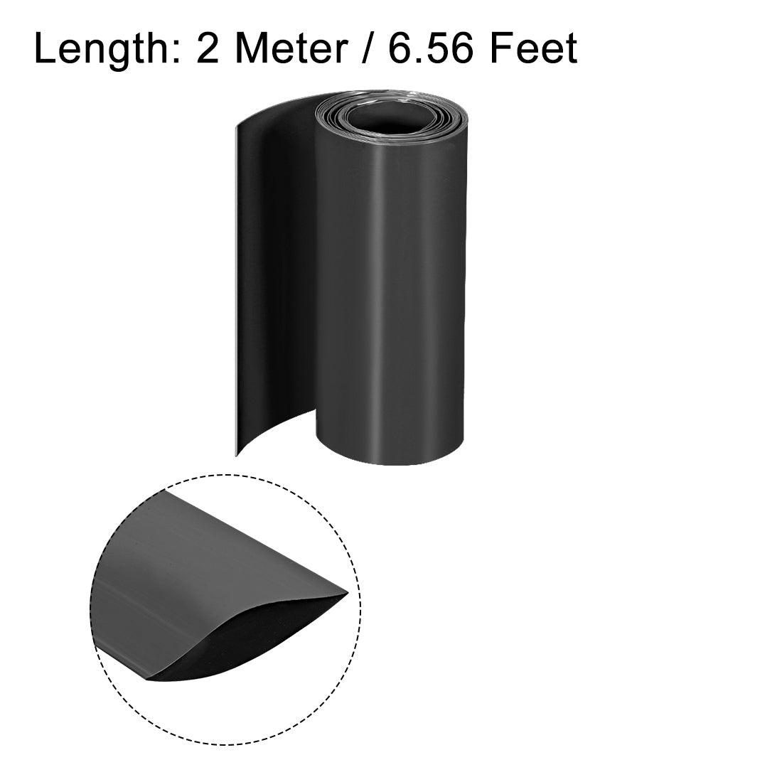 uxcell PVC Heat Shrink Tube 95mm Flat Width Wrap