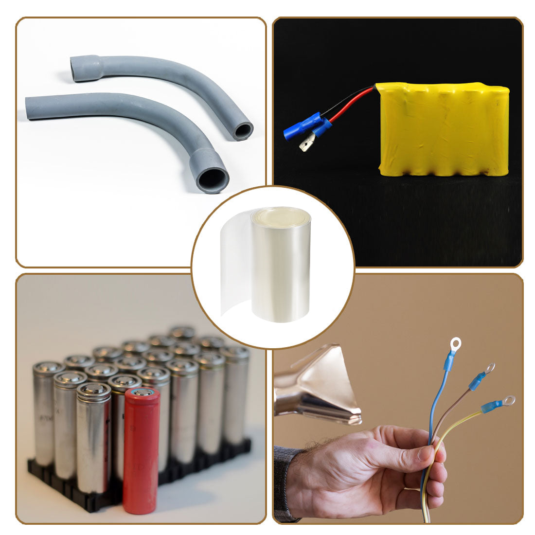 uxcell PVC Heat Shrink Tube 95mm Flat Width Wrap