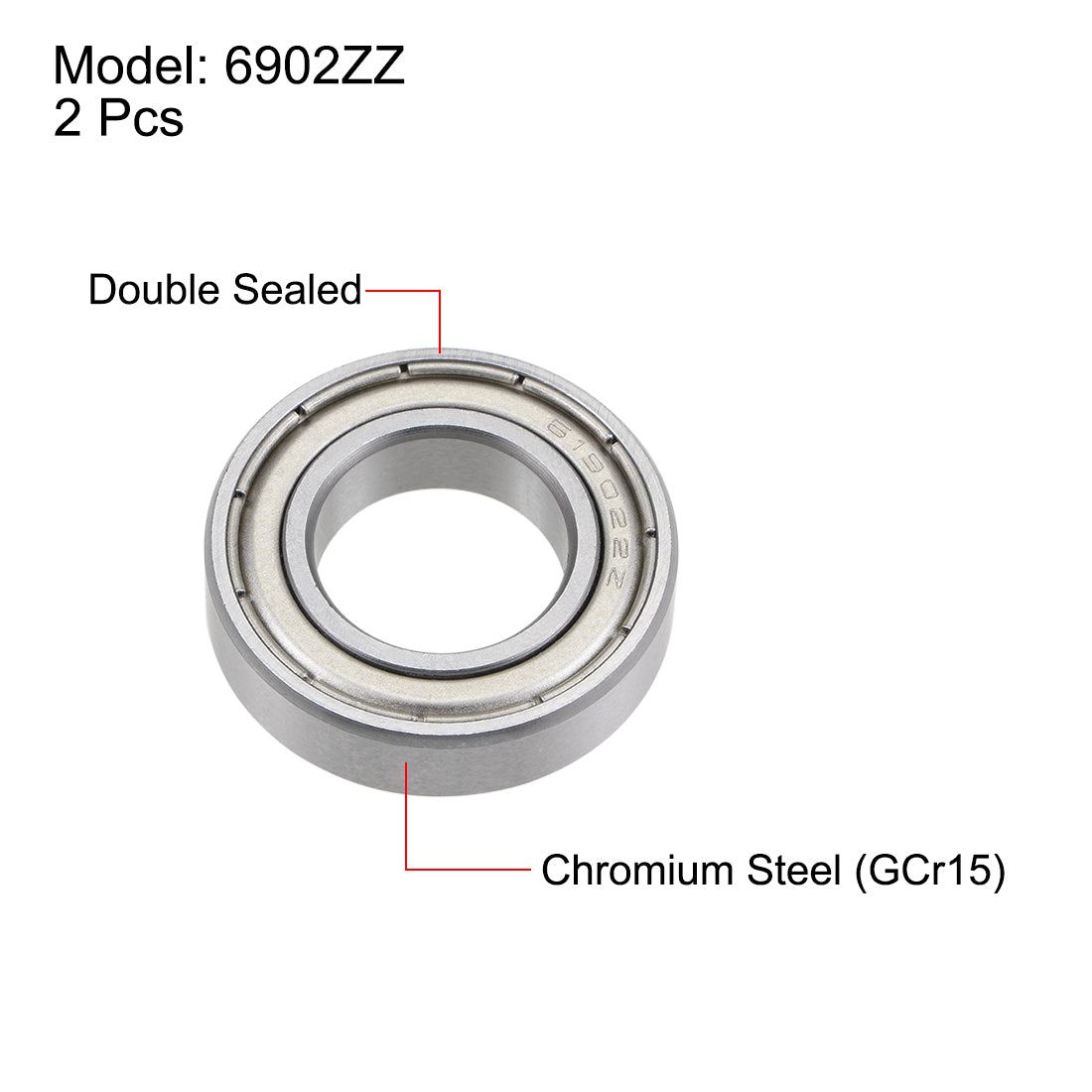 uxcell Uxcell Deep Groove Ball Bearings Metric Double Shield Chrome Steel P0 Z2