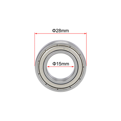 Harfington Uxcell Deep Groove Ball Bearings Metric Double Shield Chrome Steel P0 Z2