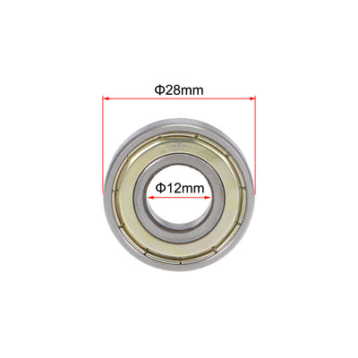 Harfington Uxcell Deep Groove Ball Bearings Metric Double Shield Chrome Steel P0 Z2