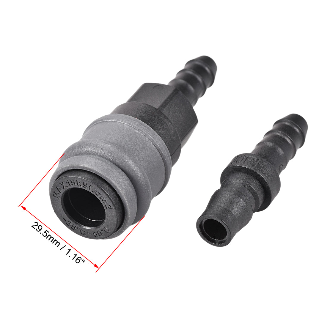 uxcell Uxcell Air Quick Coupler 30SH 30PH POM Disconnect Fitting Connector Plug 115mm Length for 10mm ID Hose 2 Set