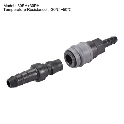 Harfington Uxcell Air Quick Coupler 30SH 30PH POM Disconnect Fitting Connector Plug 115mm Length for 10mm ID Hose 2 Set