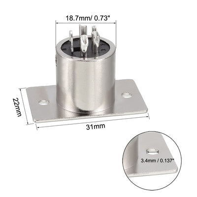 Harfington Uxcell 4-Pin XLR Male Jack Panel Mount For Microphone Connector Adapter Converter Audio Speaker Silver Tone 2Pcs YL3083