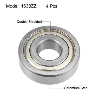 Harfington Uxcell Deep Groove Ball Bearing Inch Double Shielded Chrome Steel P0 Z2