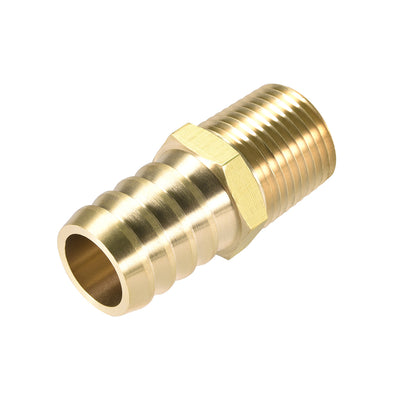 Harfington Uxcell Brass Barb Hose Fitting Connector 3/4" Barbed x 1/2 NPT Male Pipe