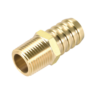 uxcell Uxcell Brass Barb Hose Fitting Connector 3/4" Barbed x 1/2 NPT Male Pipe