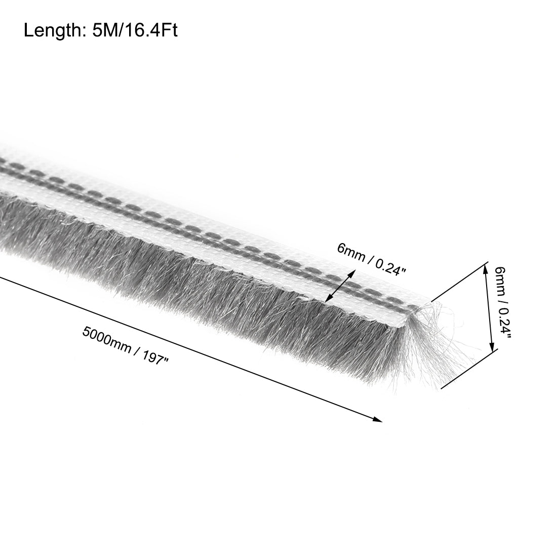 Harfington Bürste zum Abisolieren von Dichtungen, Dichtungsstreifen für Kartenschlitze, Flor, Dichtungsstreifen, Türkehrbürste für Tür, Fenster, mit Silikonfolie