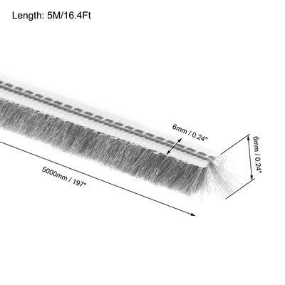 Harfington Bürste zum Abisolieren von Dichtungen, Dichtungsstreifen für Kartenschlitze, Flor, Dichtungsstreifen, Türkehrbürste für Tür, Fenster, mit Silikonfolie