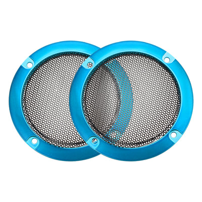 uxcell Uxcell Grill 3 Inch 95mm Mesh Circle Subwoofer Guard Protector Black and Blue 2pcs