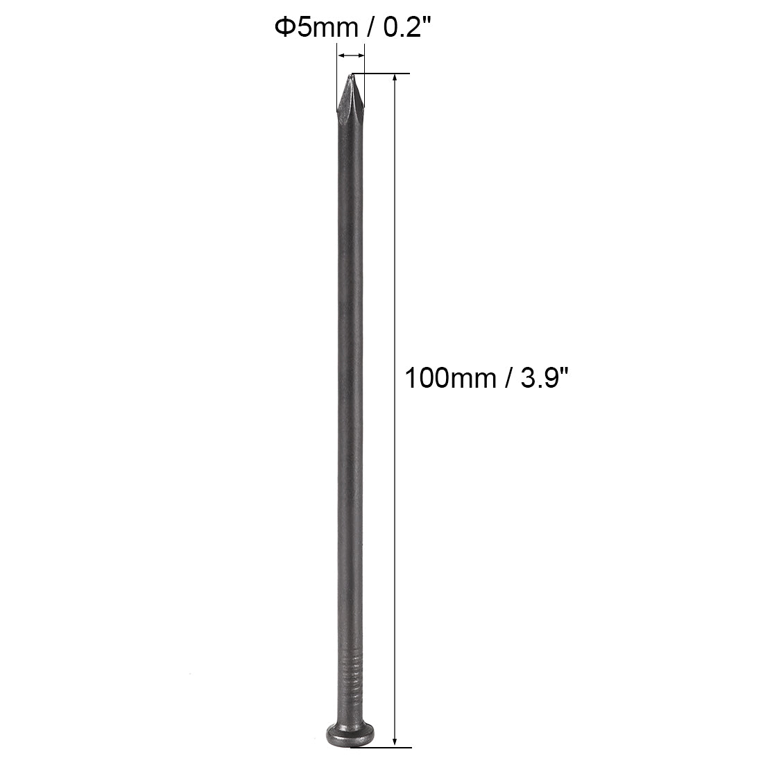 uxcell Uxcell Hardware Nails Carbon Steel Point Tip Wall Cement Nail 100mm 3.9-inch Black 10pcs