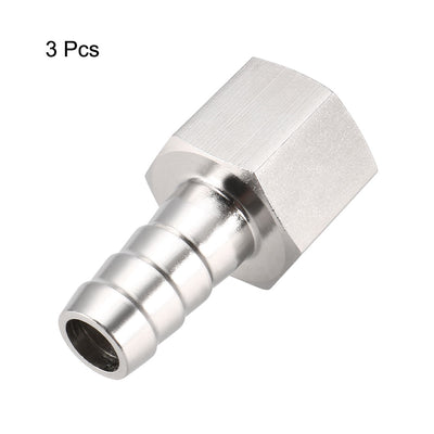 Harfington Uxcell Stainless Steel Barb Hose Fitting Connector Adapter 12mm Barbed x PT3/8 Female Pipe 3Pcs