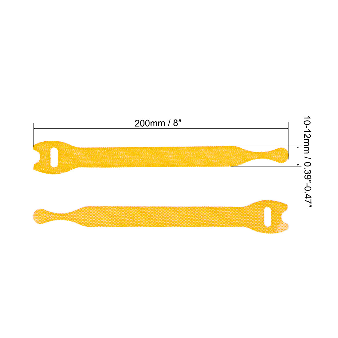 uxcell Uxcell Reusable Cable Ties 8 Inch Hook and Loop Cord Wraps Yellow Adjustable Strap 30pcs