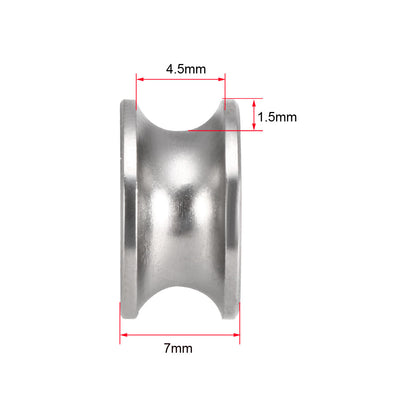 Harfington U624ZZ Deep Groove Guide Pulley Rail Ball Bearings 4mmx13mmx7mm Double Metal Shielded (GCr15) Chrome Steel Bearings 5pcs